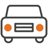 Car icon, symbolizing transportation benefits, auto insurance, vehicle coverage, or commuting-related financial protection.