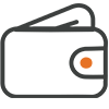 Wallet icon, symbolizing financial benefits, reimbursement, employee compensation, insurance payouts, or personal finances.